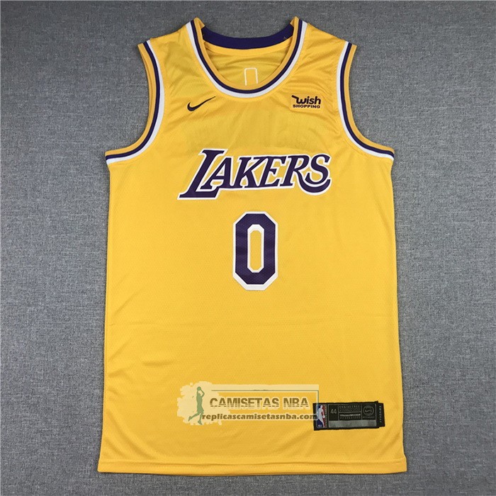 Camiseta Los Angeles Lakers Russell Westbrook NO 0 Icon 2020 Amarillo